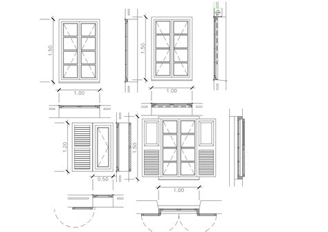 Sections Of Window Plan Detail Dwg File Cadbull