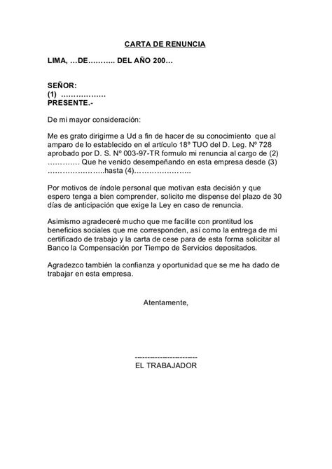 Carta De Renuncia Word Guatemala Perodua W