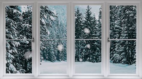 Winter Window Snow Scene Storm Full Hd 1 Hour Perfect Full Hd 8 Hours