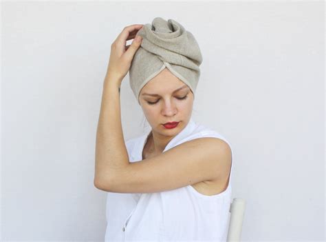Linen Hair Towel Thick Head Towel Shower Bath Turban Bathroom Etsy