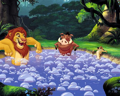 Cartoons Disney The Lion King African Oasis Simba Timon And Pumbaa Best