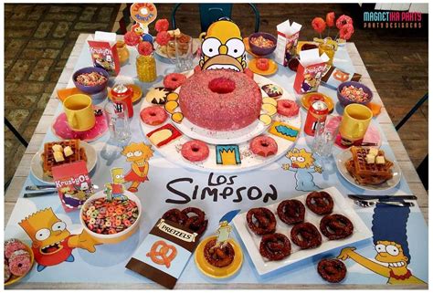 What A Fun Simpsons Breakfast Party See More Party Ideas At Bolo Simpsons