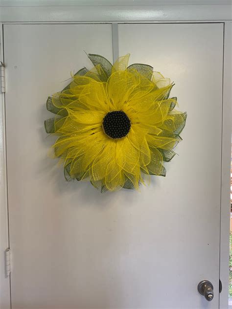Sunflower Wreath Flower Wreath Door Hanging Girls Room Etsy