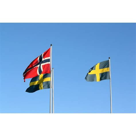 Norwegian Swedens Flag Flags Swedish 12 Inch By 18 Inch Laminated