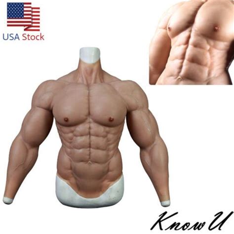 Realistic Silicone Male Muscle Body Suit With Abdominal Chest For