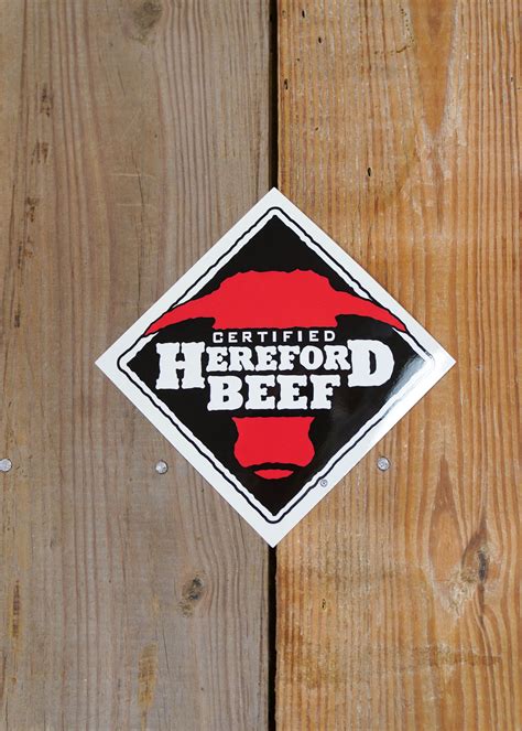 certified hereford beef 5 x 5 decal shop hereford