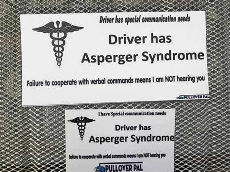 Driver Has Asperger Syndrome Card Only Pullover Pal