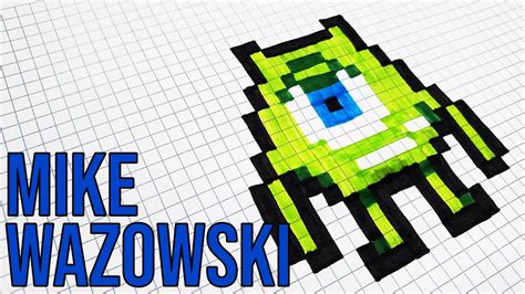 How To Draw Mike Wazowski Drawing Mike Wazowski Monsters Inc Handmade Pixel Art YouTube