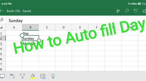 How To Auto Fill Days In The Ms Excel And In Android Phone📲📱📱📱📱📱📱📱📱📱