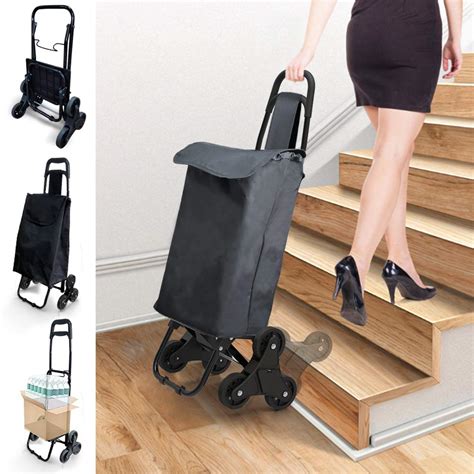 Nouvot Folding Shopping Trolley On 3 Wheels Waterproof Grocery Stair
