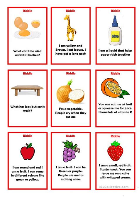 Where every fan has a voice; riddles - English ESL Worksheets for distance learning and ...