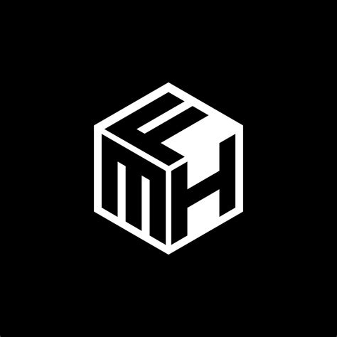 Mhf Letter Logo Design With Black Background In Illustrator Vector