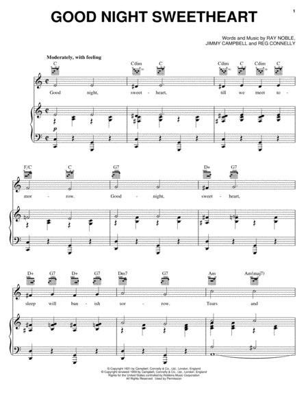 Good Night Sweetheart By Bing Crosby Ray Noble Digital Sheet Music