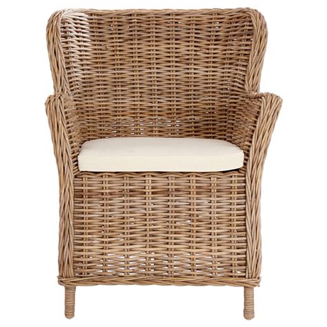 Traditional Grey Rattan Wing Chair The Home Market