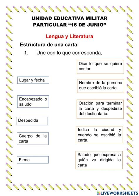 Actividad De Partes De La Carta En Pdf Online Partes De Una Carta