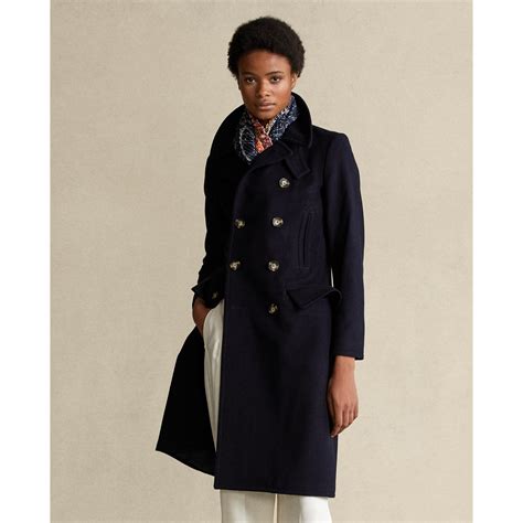 Polo Ralph Lauren Wool Cashmere Double Breasted Coat In Blue Lyst