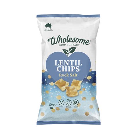 Buy The Wholesome Food Company Sea Salt Lentil Chips 120g Coles