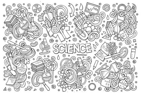 Vector Cartoon Set Of Science Theme Doodles Design Elements Stock