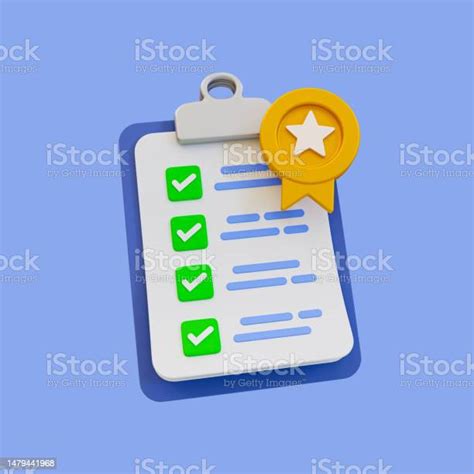 3d Minimal Todo List Goal Achievement Concept Checklist Checklist