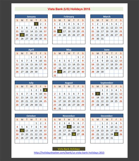 The new platform features bring more convenience and simplicity to. Vista Bank (US) Holidays 2015 - Holidays Tracker