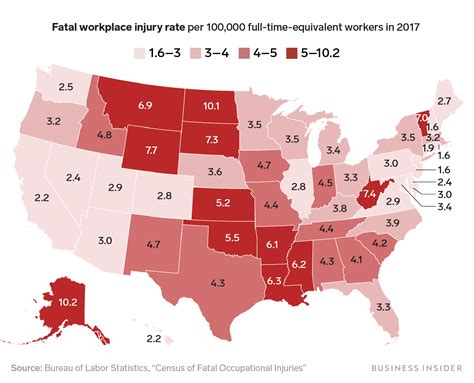 Here Are The Most And Least Dangerous States To Work From Alaska To