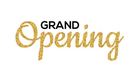 Grand Opening Gold Calligraphic Lettering Design Text Vector