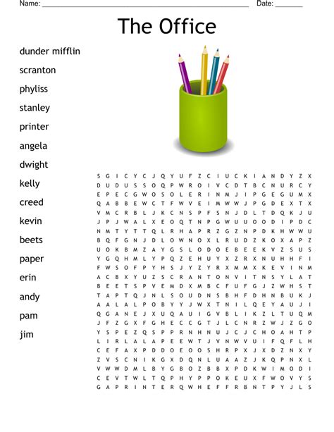 Word Search Printable The Office - Word Search Printable