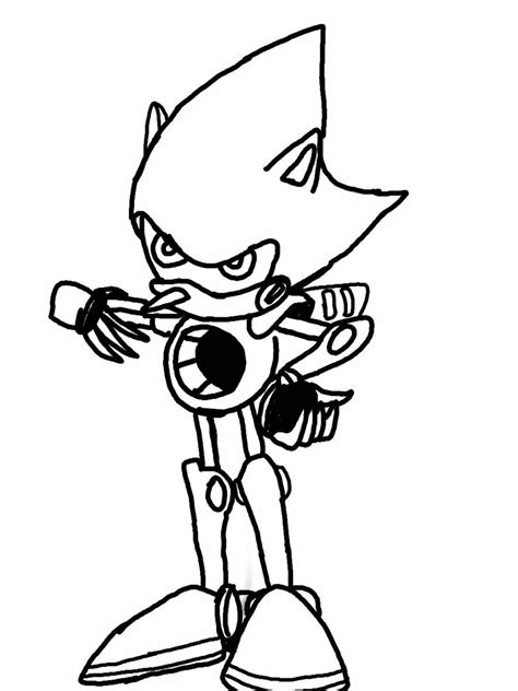 Hyper Metal Sonic Coloring Sheet By Agentwolfman626 On Deviantart