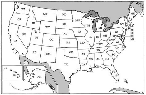 United States Map With Abbreviations Map Worksheets Sexiz Pix