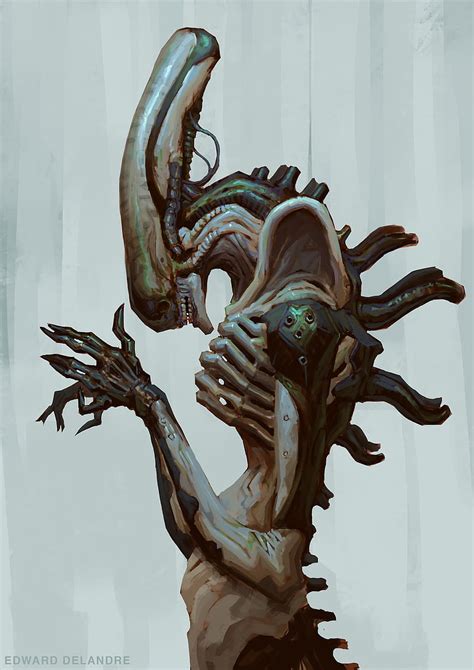 Aliens Edward Delandre Drawing Xenomorph Science Fiction Horror
