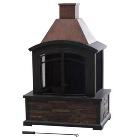 Hampton Bay Outdoor Fireplace In Slate The Home Depot Canada
