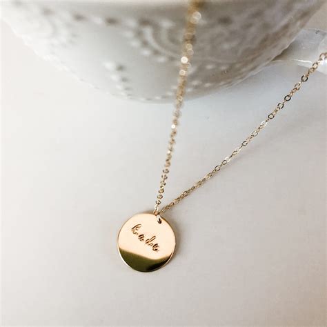 Hand Stamped Necklace Customized Gold Filled Sterling Etsy