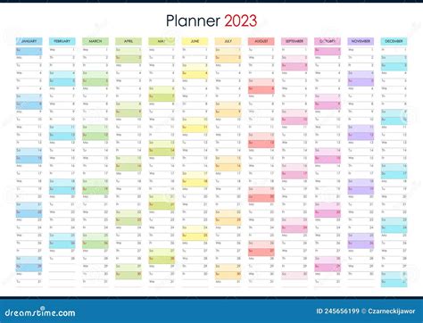 2023 Year Planner Calendar Wall Organizer Yearly Planner Template