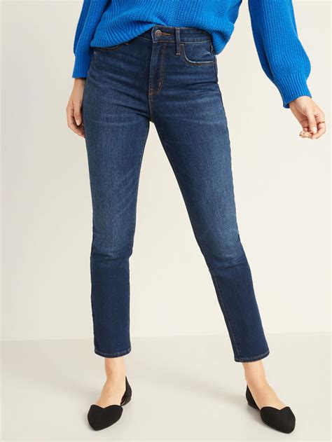 High Waisted Power Slim Straight Jeans Old Navy Jeans Outfit Women How To Wear Straight Jeans