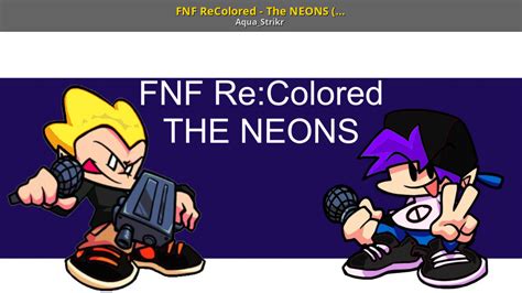 Fnf Recolored The Neons Bf Pico Skins Friday Night Funkin Mods