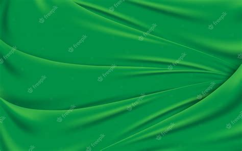 Premium Vector Green Wavy Silk Fabric Texture Background Vector Illustration
