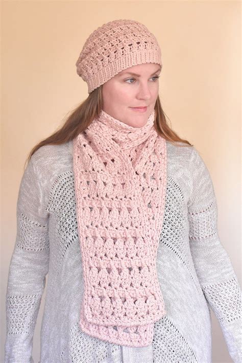 winter blush beanie and scarf easy free crochet pattern perfect project f… crochet scarf