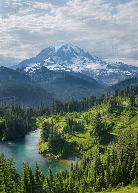 Usa Washington State Vertical Panorama From Above Eunice Lake