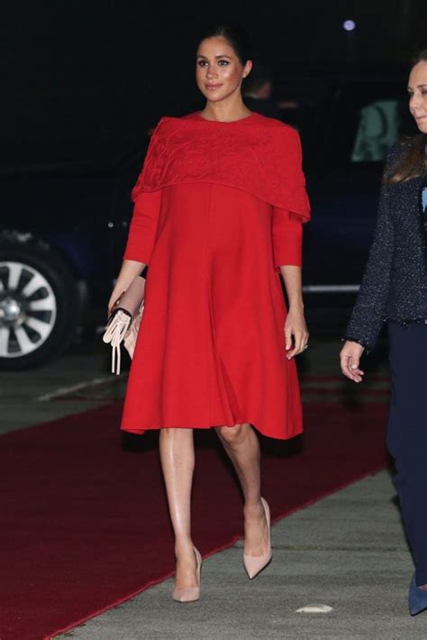meghan markle stuns in red valentino dress before maternity leave [photos] ibtimes