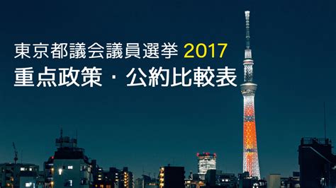 Search for text in self post contents. 東京都議会議員選挙2017「重点政策・公約比較表」 | 政治・選挙 ...