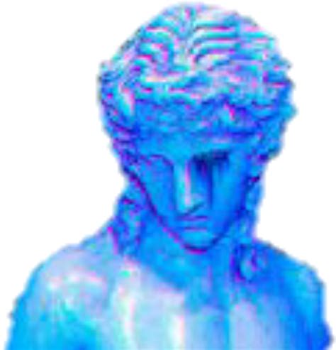 Download Hd Art Vaporwave Lofi Sculpture Angel Blue Aesthetic Png