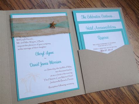That's why making your own diy wedding invitations using templates is a you can even personalize your invitation by including a photo of you and your fiance on the invite. Beach+Pocket+Wedding+Invitation+Tropical+by ...