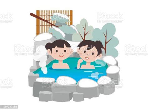 japanese hot spring illustration stock illustration download image now hot spring japan