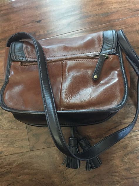 Tignanello Vintage Leather Saddle Bag Crossbody Gem