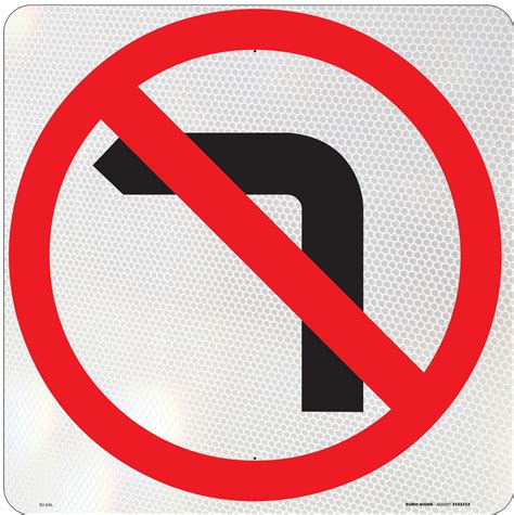 No Left Turn Symbolic 450x450 Class 1 Alum Euro Signs And Safety