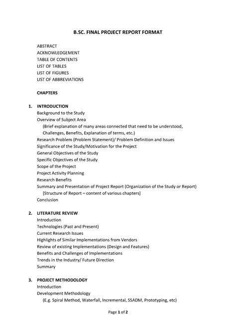 Final Year Project Format Page 1 Of 2 B Final Project Report Format