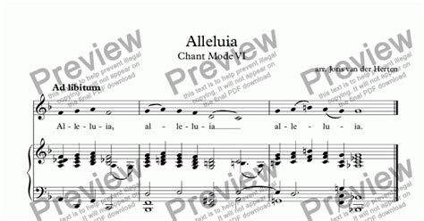 Alleluia Gregorian Plainchant Voicepiano Sheet Music Pdf File