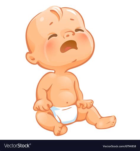 Portrait Of Crying Baby Royalty Free Vector Image