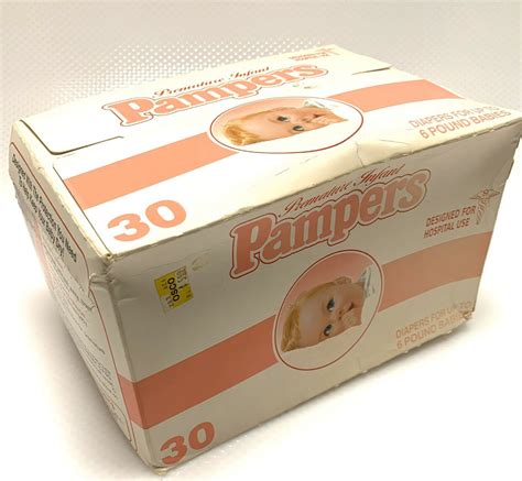 Vintage 1970s Pampers Diapers 30c Box Premature Infant Sealed Hospital