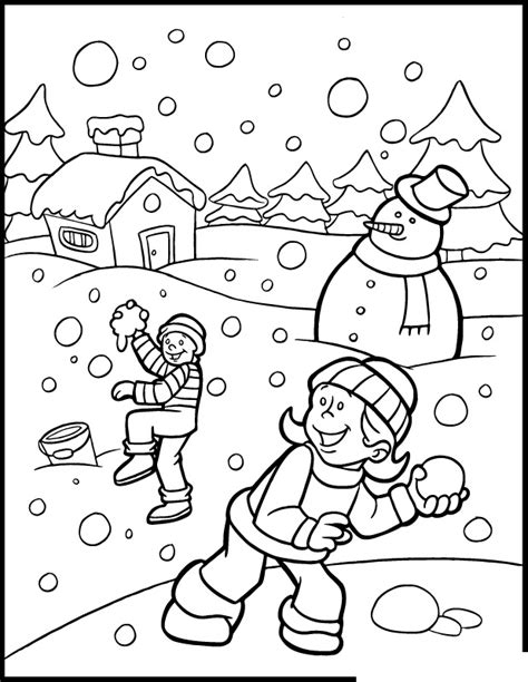 Winter Season Nature Free Printable Coloring Pages